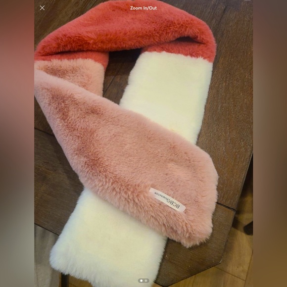 SOLD BCBG Faux Fur Colorblock Scarf - Picture 1 of 3